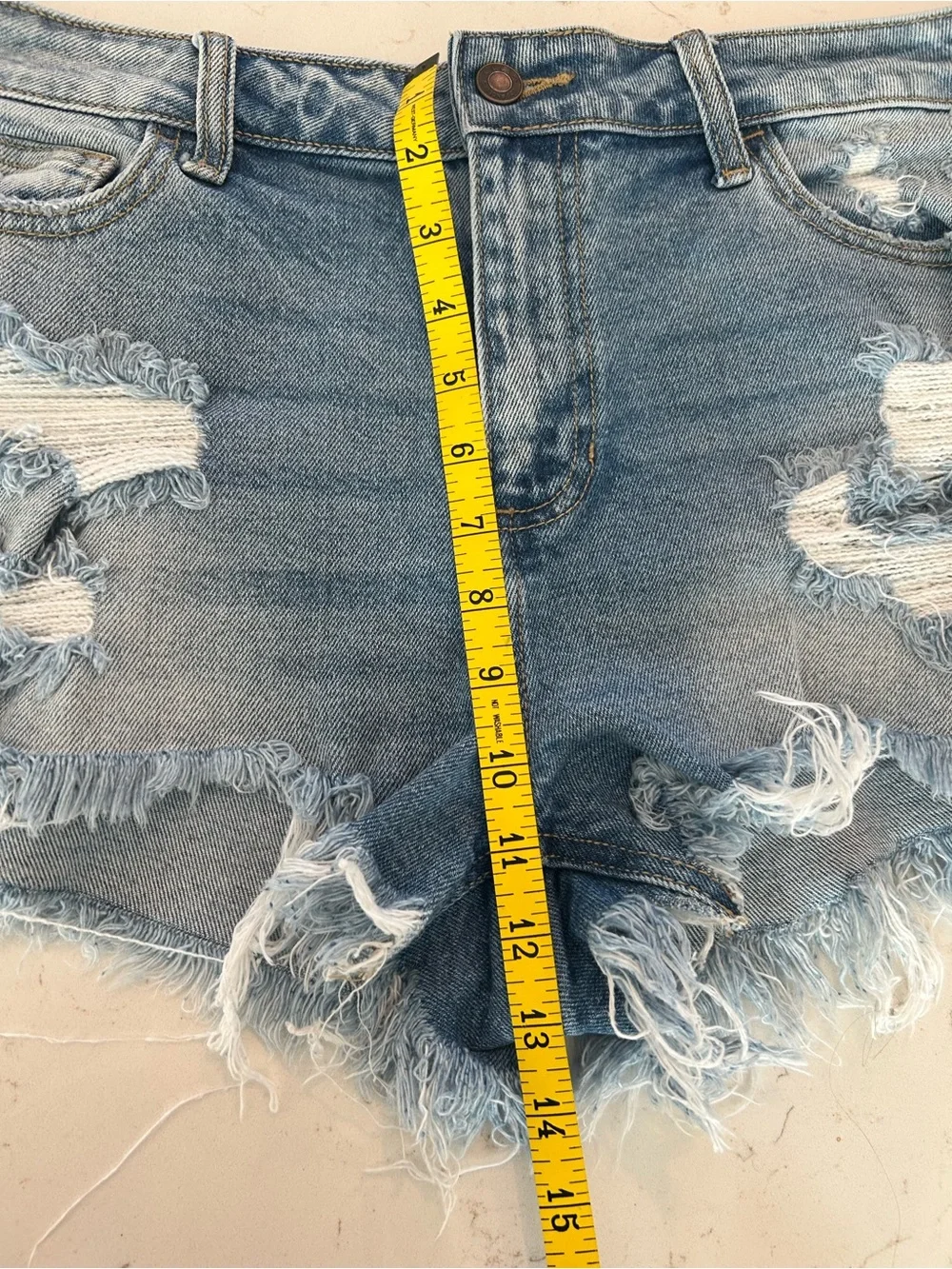 Distressed denim Cello frayed jean shorts